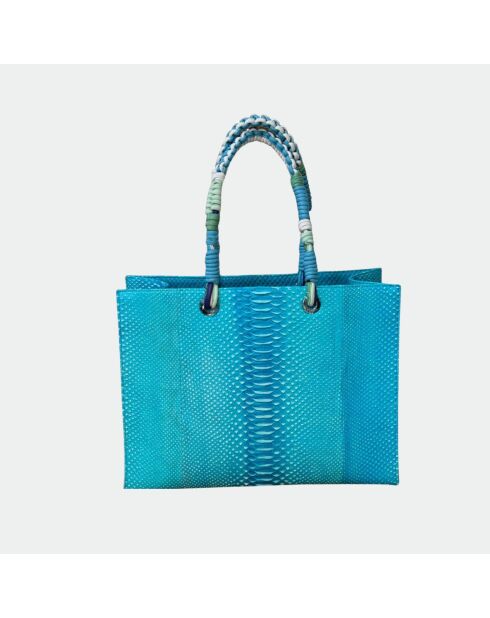 Sac bandouliere Giorgio en cuir océan - 30,5 x 40 cm