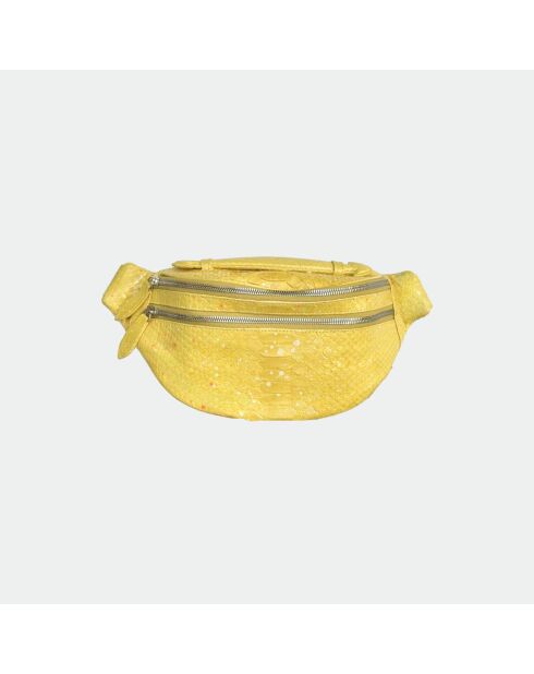Sac Banane Mike en cuir yellow paint - 34,5 x 14,5 cm