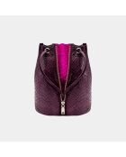 Sac bandouliere Amber en cuir grenade rose - 22 x 20 cm