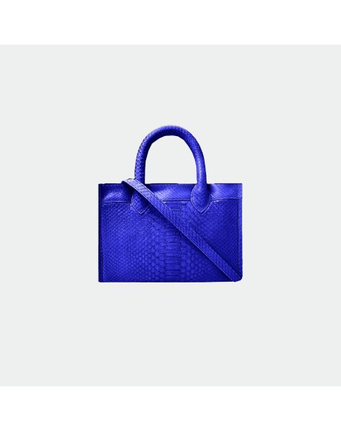 Sac bandouliere Ana en cuir bleu électrique - 31 x 13,5 cm