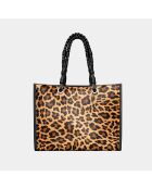 Sac bandouliere Giorgio en cuir lépoard - 30,5 x 40 cm