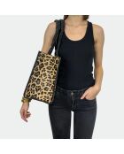 Sac bandouliere Giorgio en cuir lépoard - 30,5 x 40 cm