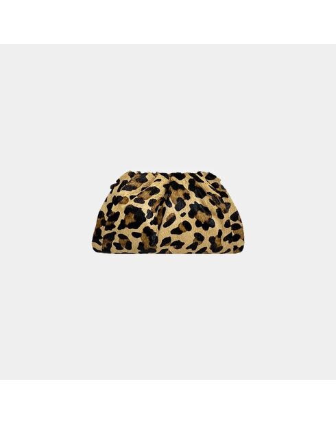 Sac bandouliere souple Uniq en cuir baby leopard - 23 x 18 cm