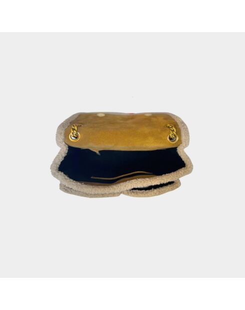 Sac bandouliere souple Theresa en cuir velvet tabac - 23,5 x 17 cm