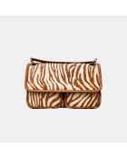 Sac bandouliere souple Theresa en cuir brun zèbre - 23,5 x 17 cm