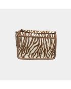 Sac bandouliere souple Theresa en cuir brun zèbre - 23,5 x 17 cm