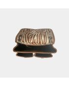 Sac bandouliere souple Theresa en cuir brun zèbre - 23,5 x 17 cm