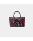 Bolso de hombro Ana de piel burdeos - 31 x 13,5 cm