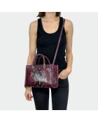 Bolso de hombro Ana de piel burdeos - 31 x 13,5 cm