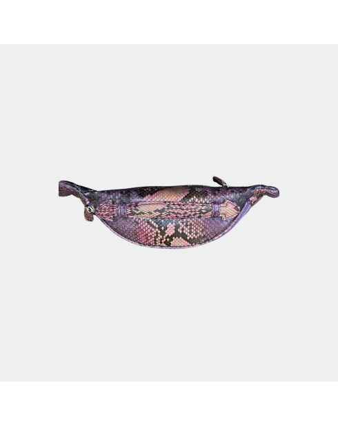 Sac Banane Mike en cuir violet - 34,5 x 14,5 cm