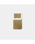 Bolso de terciopelo Meghan en piel de tabaco