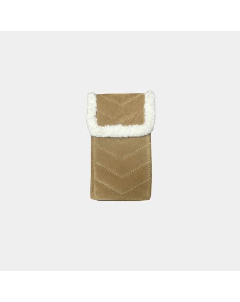 Bolso de terciopelo Meghan en piel de tabaco
