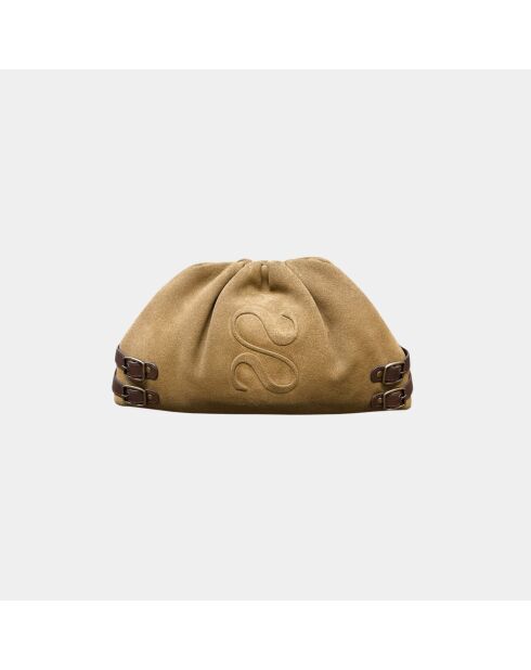 Sac bandouliere souple Uniq en cuir big camargue tabac - 31 x 20 cm