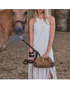 Sac bandouliere souple Uniq en cuir big camargue tabac - 31 x 20 cm