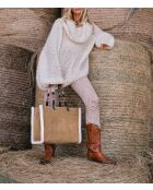 Sac bandouliere Giorgio en cuir velvet tabac - 30,5 x 40 cm