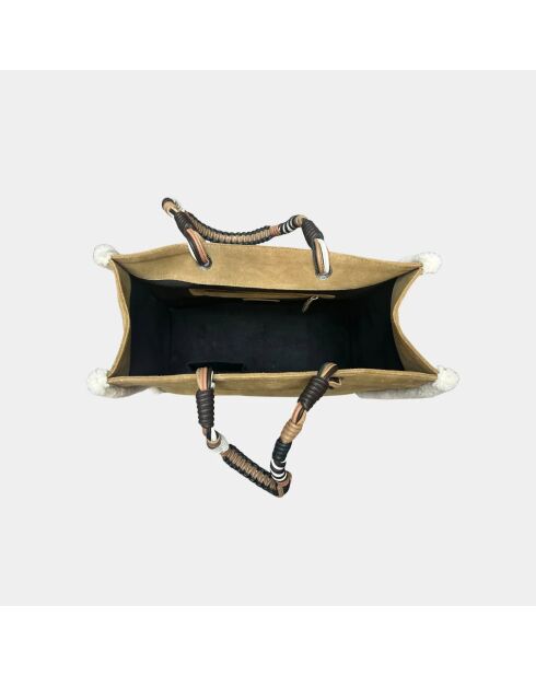 Sac bandouliere Giorgio en cuir velvet tabac - 30,5 x 40 cm