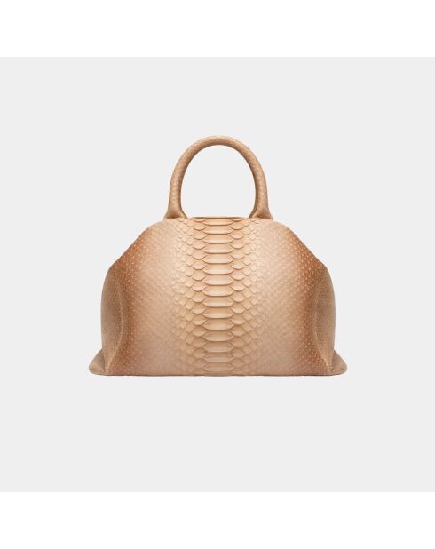 Sac bandouliere souple Jade en cuir macchiato - 35 x 22 cm