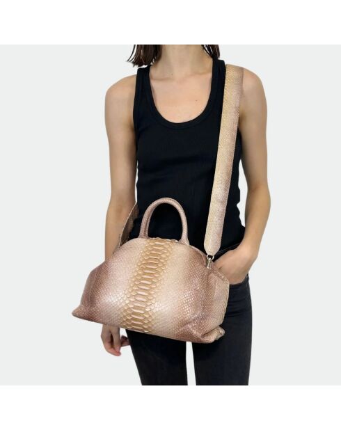 Sac bandouliere souple Jade en cuir macchiato - 35 x 22 cm