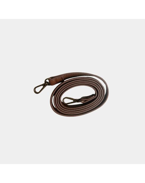 Sac bandouliere Ana en cuir velvet tabac - 31 x 13,5 cm