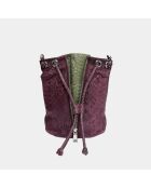 Sac bandouliere Amber en cuir grenade kaki - 22 x 20 cm