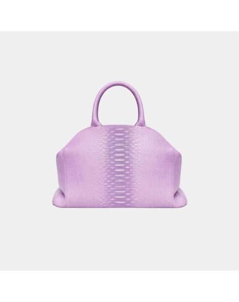 Sac bandouliere souple Jade en cuir lilas - 35 x 22 cm