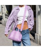 Sac bandouliere souple Jade en cuir lilas - 35 x 22 cm