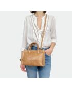 Sac bandouliere Ana en cuir naturel - 31 x 13,5 cm