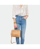 Sac bandouliere Ana en cuir naturel - 31 x 13,5 cm