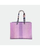 Sac bandouliere Giorgio en cuir lilas - 30,5 x 40 cm
