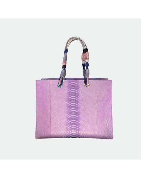 Sac bandouliere Giorgio en cuir lilas - 30,5 x 40 cm