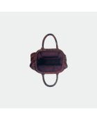 Sac bandouliere souple Jade en cuir bourgogne - 35 x 22 cm