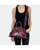 Sac bandouliere souple Jade en cuir bourgogne - 35 x 22 cm