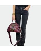 Sac bandouliere souple Jade en cuir bourgogne - 35 x 22 cm