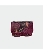 Sac bandouliere Theresa en cuir bourgogne - 23,5 x 17 cm