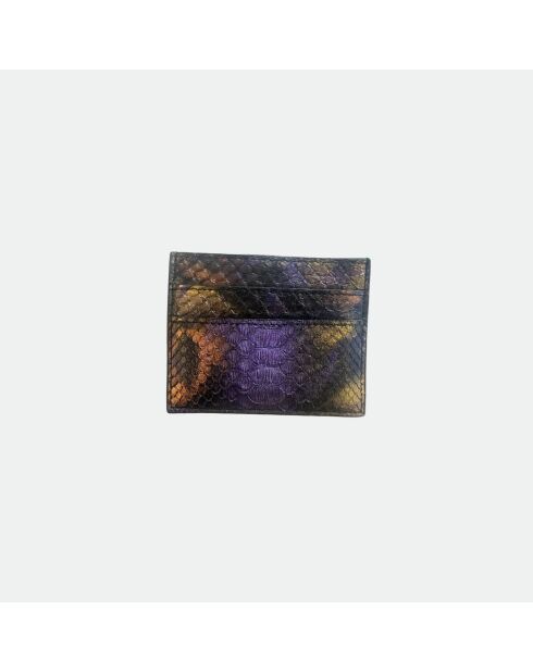 Tarjetero con forma de mariposa en piel morada - 10,5 x 8,5 cm