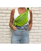 Bolso tipo banana Mike en piel color lima - 34,5 x 14,5 cm