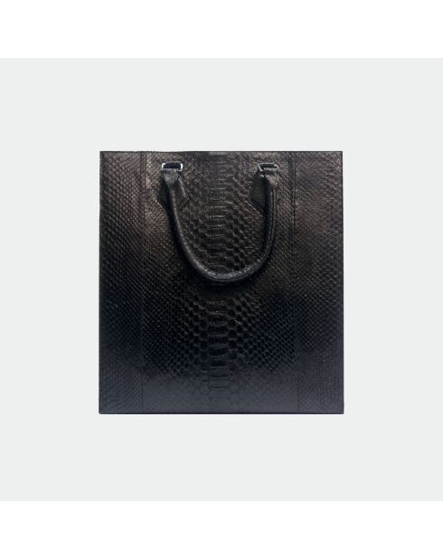 Fred zwarte leren schoudertas - 36 x 37,5 cm