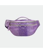 Sac Banane Mike en cuir lilas - 34,5 x 14,5 cm
