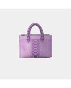 Sac bandouliere Ana en cuir lilas - 31 x 13,5 cm