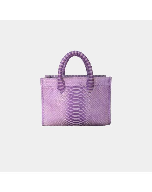 Sac bandouliere Ana en cuir lilas - 31 x 13,5 cm