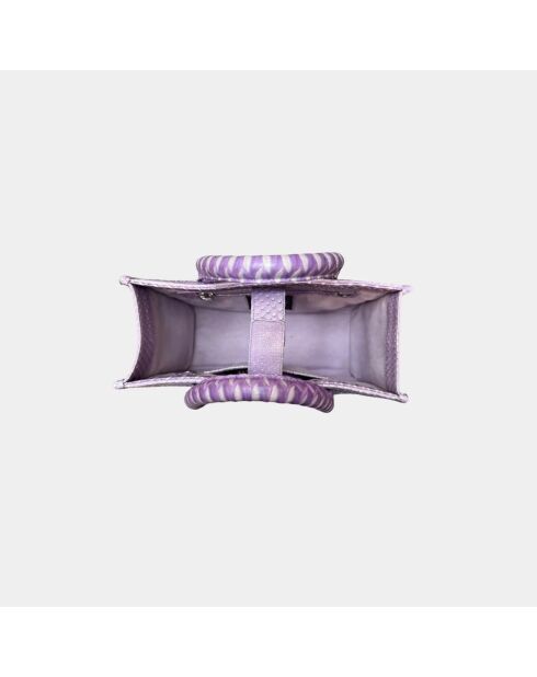 Sac bandouliere Ana en cuir lilas - 31 x 13,5 cm
