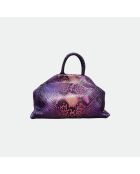 Sac bandouliere souple Jade en cuir violet - 35 x 22 cm