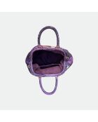 Sac bandouliere souple Jade en cuir violet - 35 x 22 cm