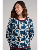 Maglione Pilou Caligraphy blu