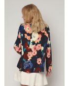 Coral Teddy top met winterbloemen