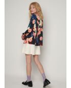 Coral Teddy top met winterbloemen