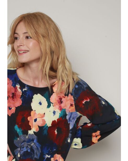 Coral Teddy top met winterbloemen