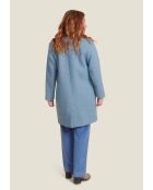 Malo Uni melierter blauer Mantel