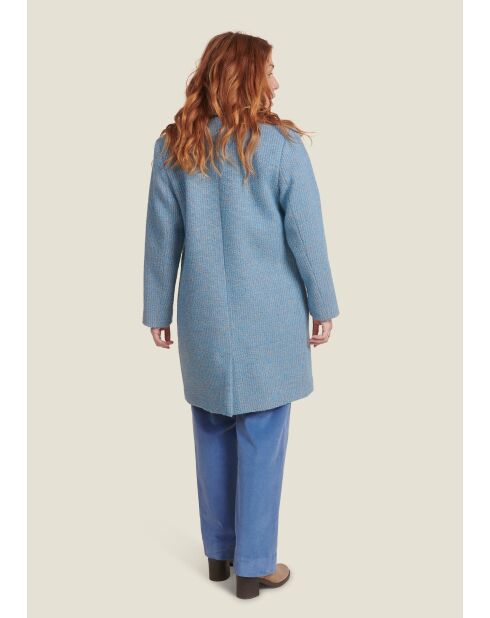 Malo Uni melierter blauer Mantel