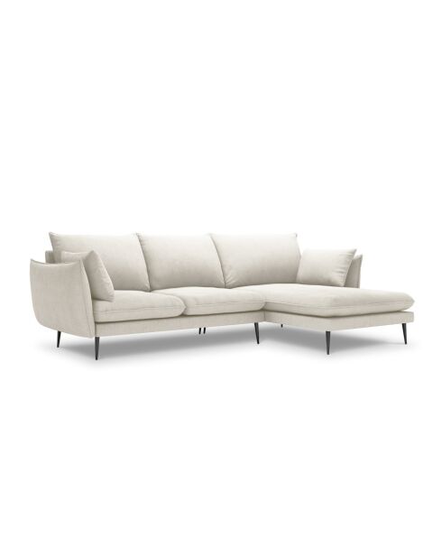 Canapé d'angle droit Elio beige clair - 251x170x97 cm